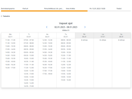 Hallinnoija - Ajanvarausjärjestelmä - Viikkonäkymä