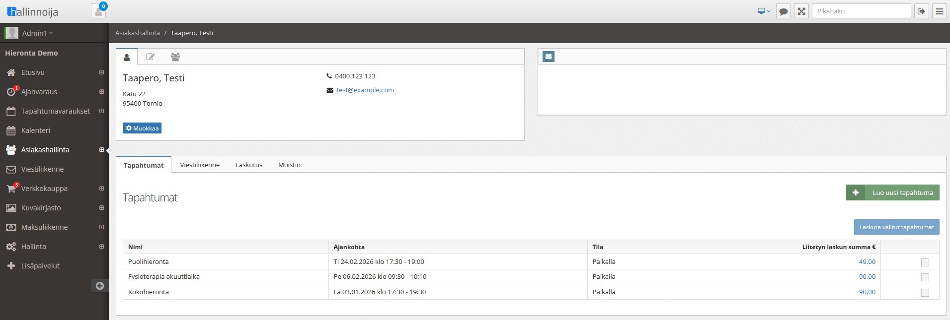 Asiakashallinta ja varaushistoria - Hallinnoija